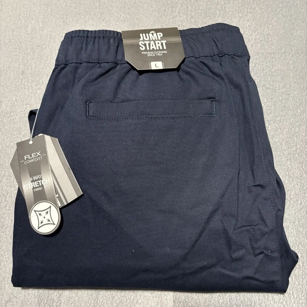 Mens Cargo Joggers 32x32 Navy Blue 4-Way Stretch Flex Comfort Drawstring NEW